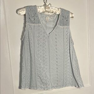 Joie Light Breezy Blue Sleeveless Swing Blouse